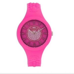 *VERSACE* NWT 39MM ​Silicone & Stainless Steel Crystal-Studded Watch